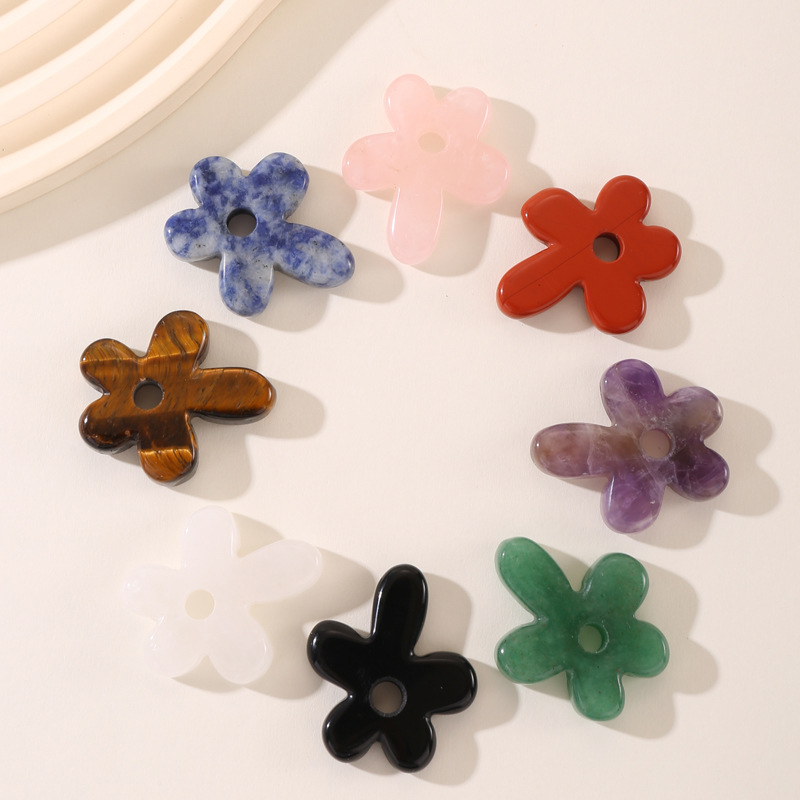 Natural Stone Flower Pendant for DIY Jewellery Making